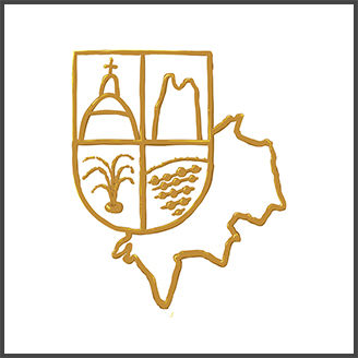 golden logo on white background